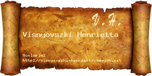Visnyovszki Henrietta névjegykártya